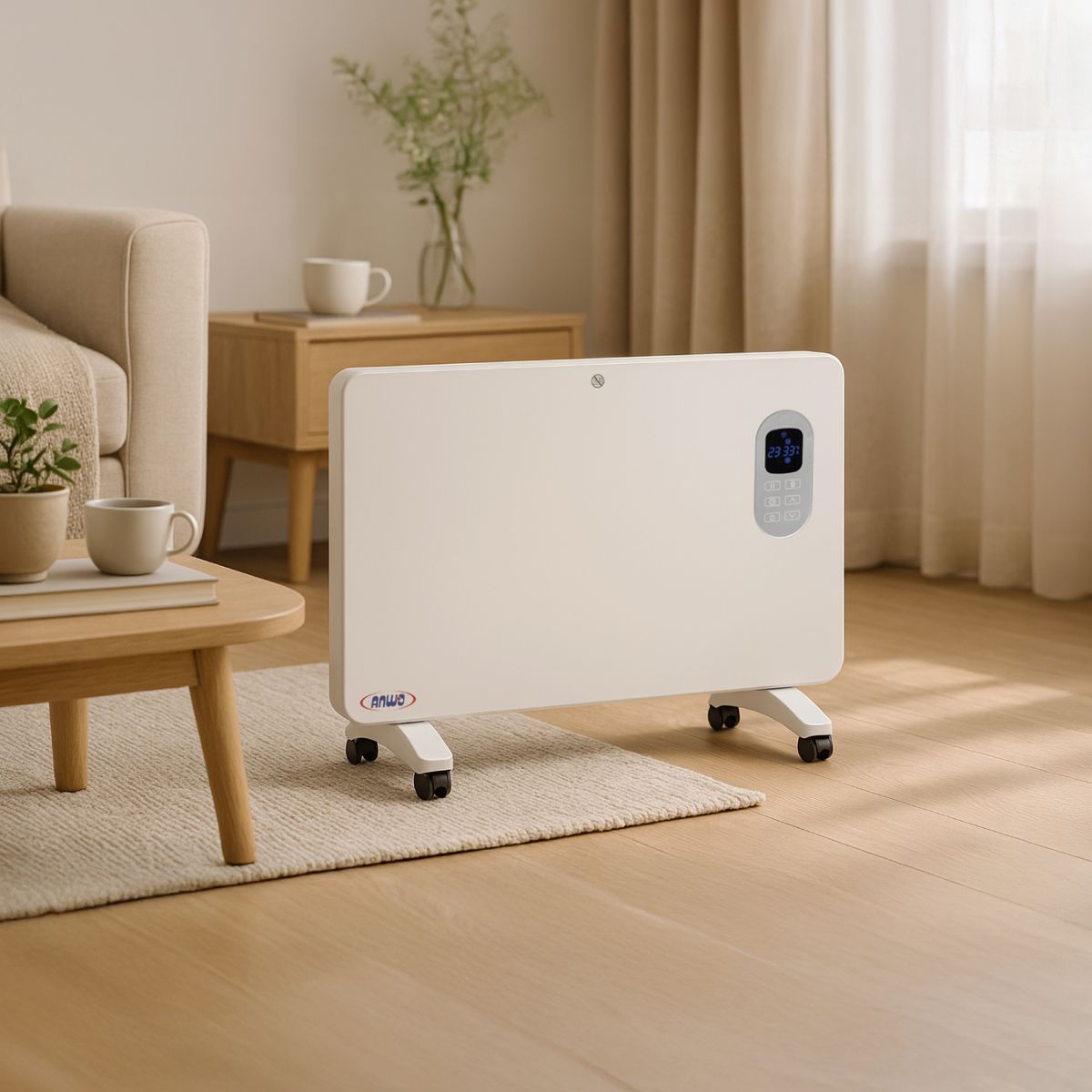 ANWO - Calefactor Estufa Eléctrica Portátil Anwo Convectivo Liso 1000W Wifi