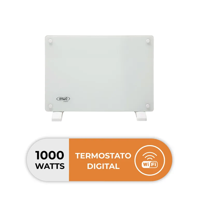 Estufa Electrica Panel Convectivo Vidrio con Wifi 1000 W NDFL1000V.