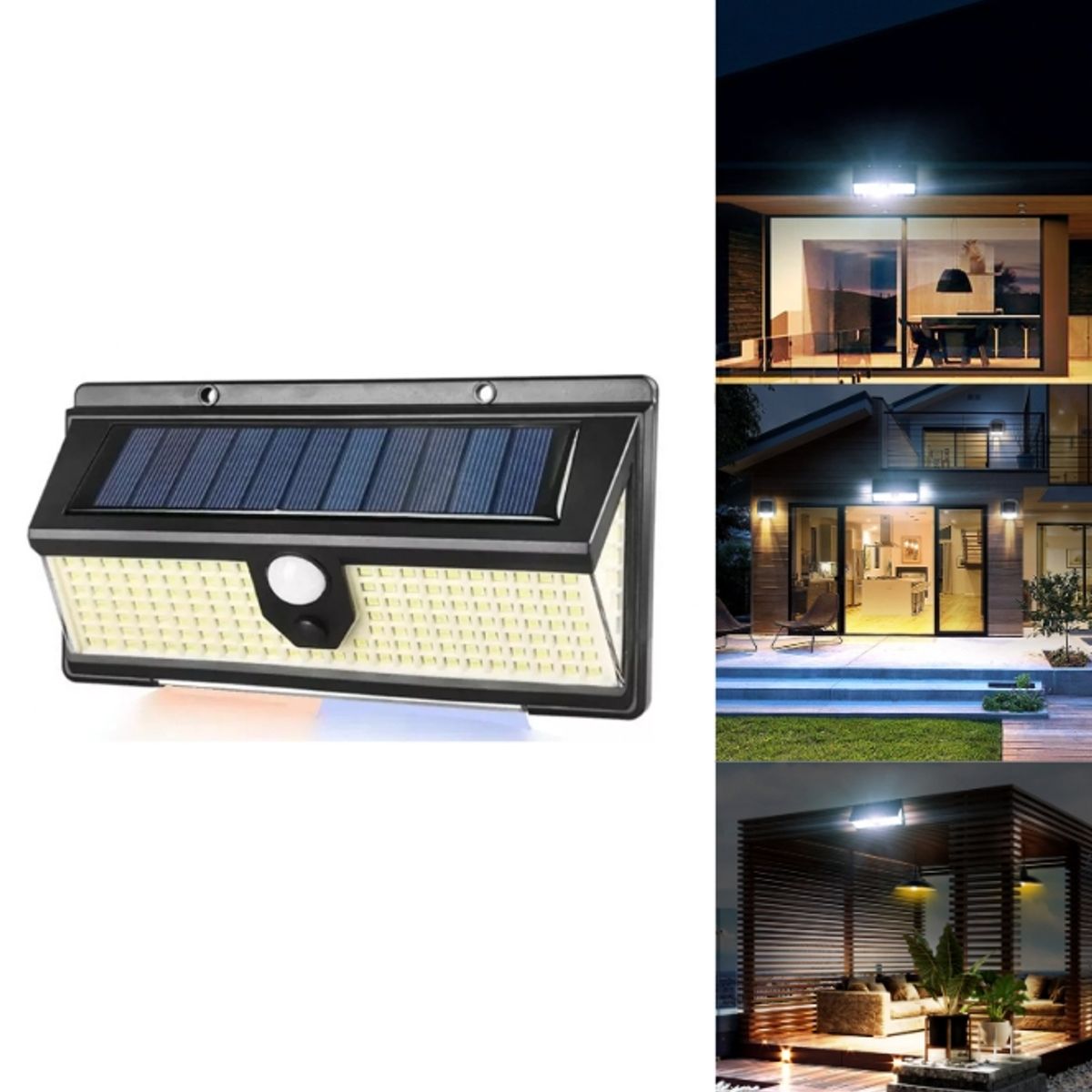 GENERICO - Foco Solar 120 W De 190 Led Con Sensor De Movimiento Fría…