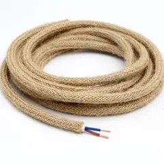 KUANGYE - 10 Mts Cable Electrico Yute Bipolar Textil Rustico 2*075