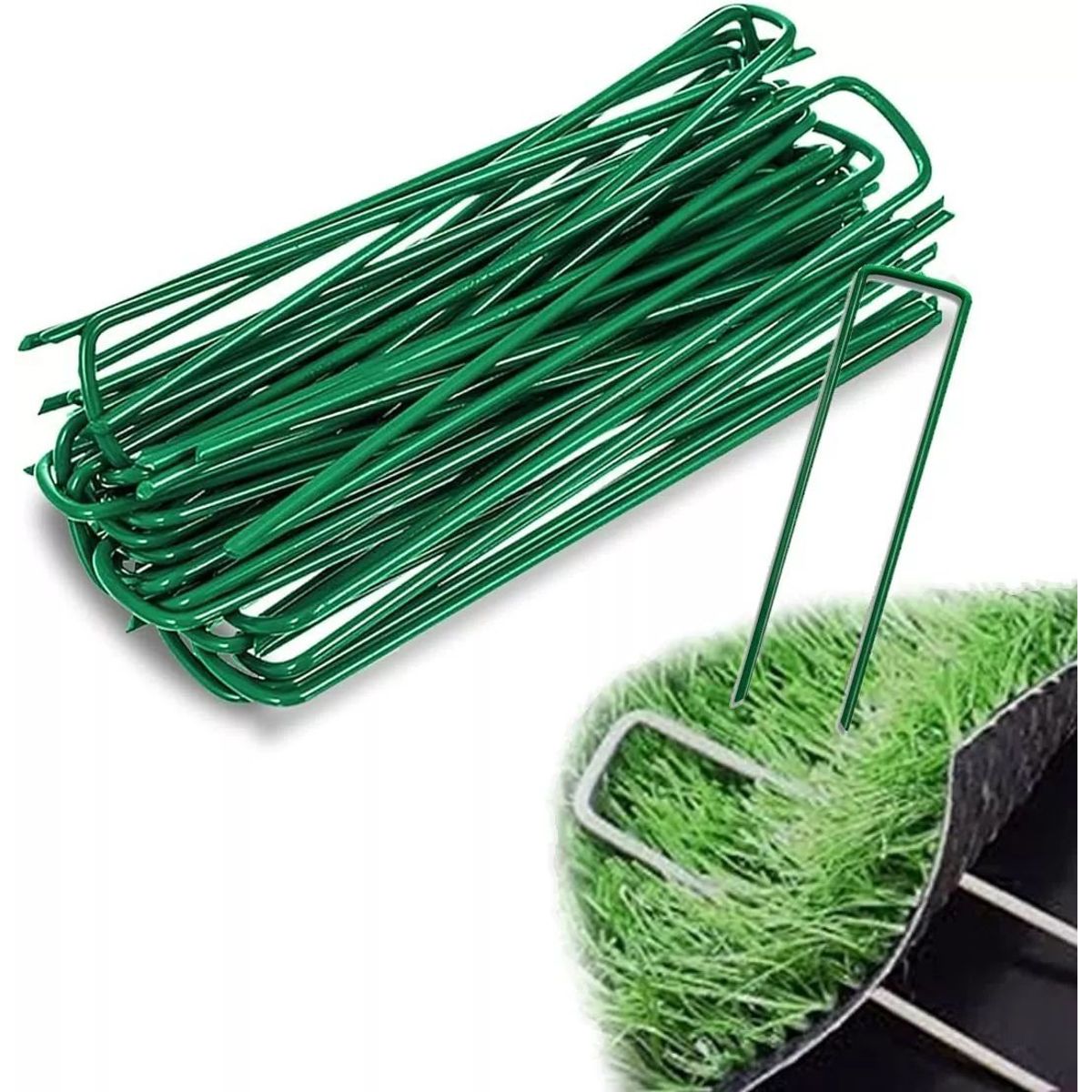 KUANGYE - Grapas Clavos De Césped Pasto Artificial Estacas De Tierra