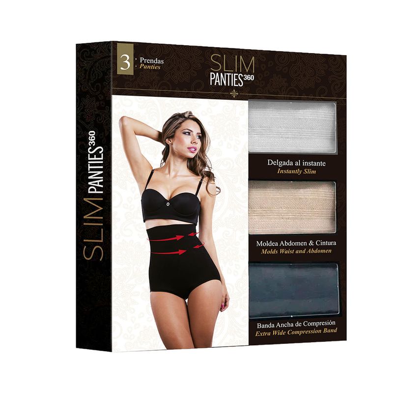 SWISS NATURE LABS - Slim Panties Talla L (Blanco+Beige+Negro)