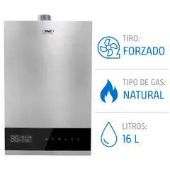 ANWO - Calefont 16 Litros Gas Natural Tiro Forzado Modulante