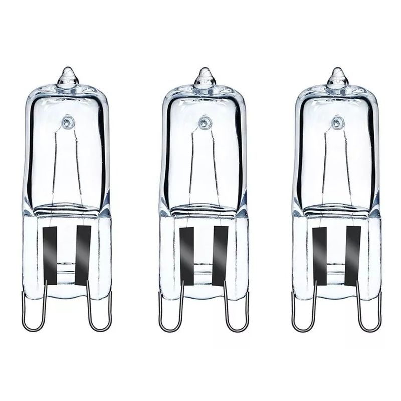 KUANGYE - Pack 3x Ampolletas Halogenas G9 42w 220v Filamento Luz Calida