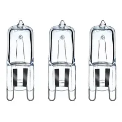 KUANGYE - Pack 3x Ampolletas Halogenas G9 42w 220v Filamento Luz Calida