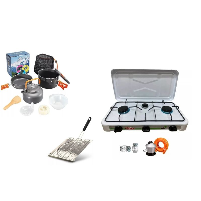 GENERICO - Set Ollas Outdoor Encimera a gas tostador