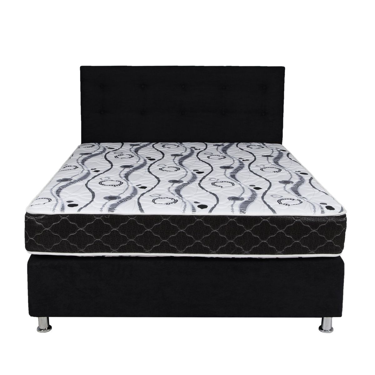 SPOMO - Box Americano Alegro T3500 Capitoné Black 2 PL Negra