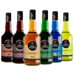 TRES PLUMAS - CAJA X 6 MIX LICORES