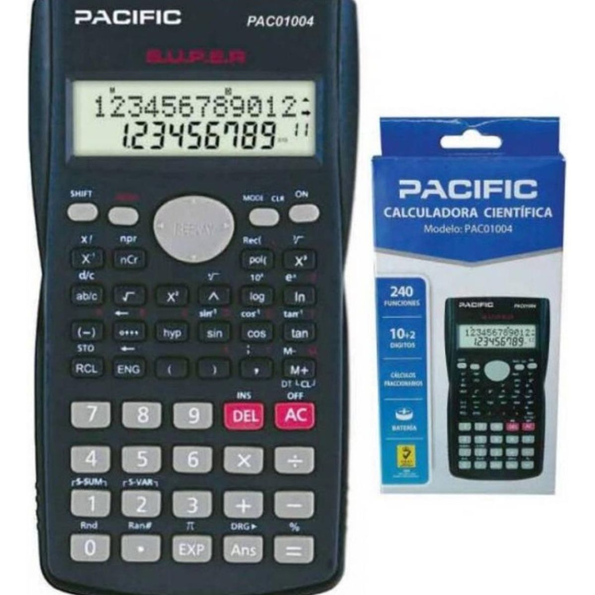PACIFIC - CALCULADORA CIENTIFICA PACIFIC PAC01004 240FUN 12DIGITOS