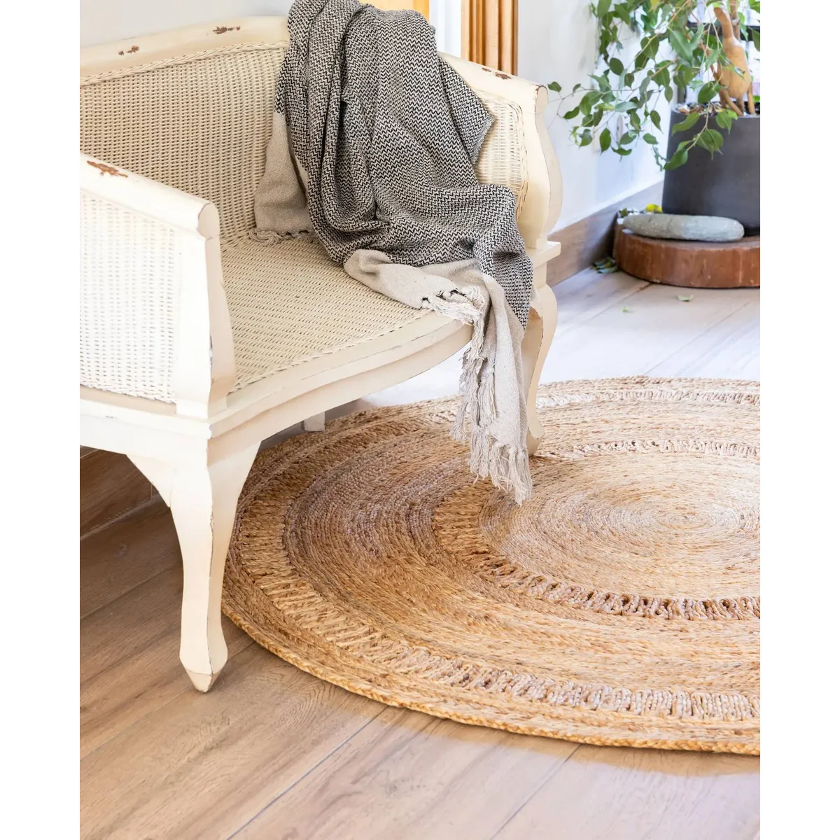 TRIBUS DEL MUNDO - Alfombra Redonda Yute 240 cm Korba