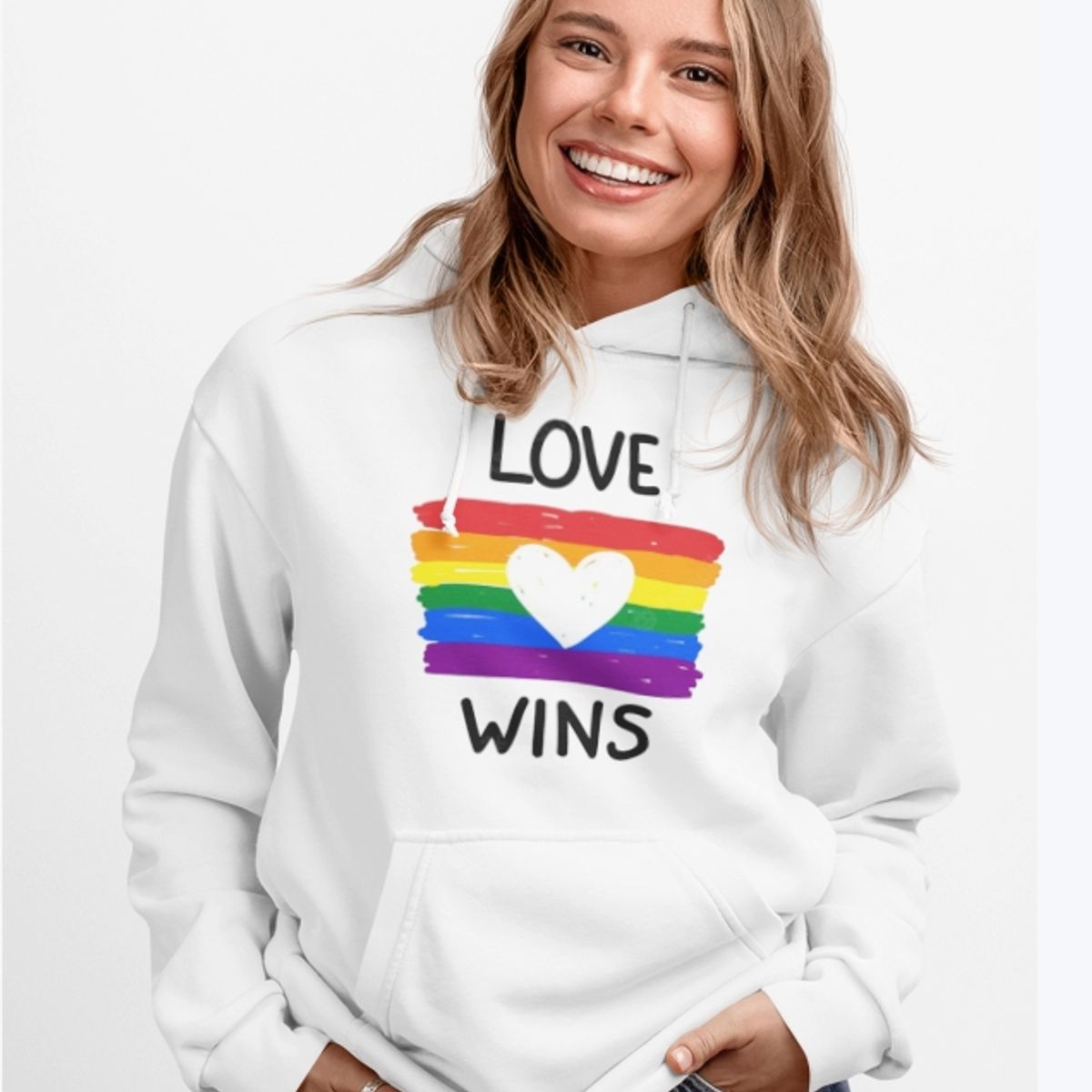 GENERICO - Poleron Love Wins Arcoiris Apoyo