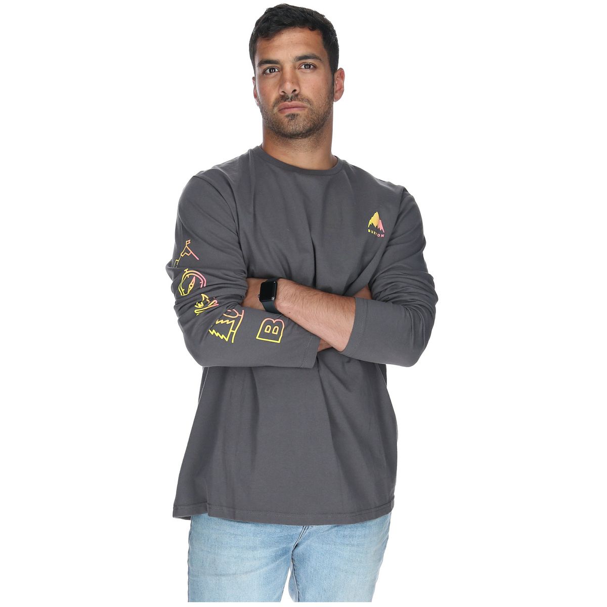 BURTON - Polera M/L Hombre Side Patterns Negro BURTON