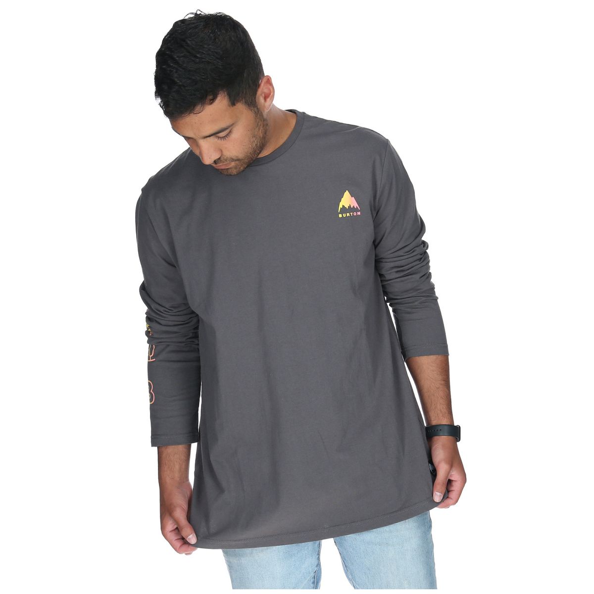 BURTON - Polera M/L Hombre Side Patterns Negro BURTON