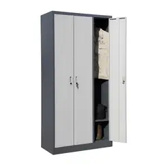 PROCHEF - Armario de Acero 90x40x185 cm 7 Espacios 2 Cuerpos 3 Puertas