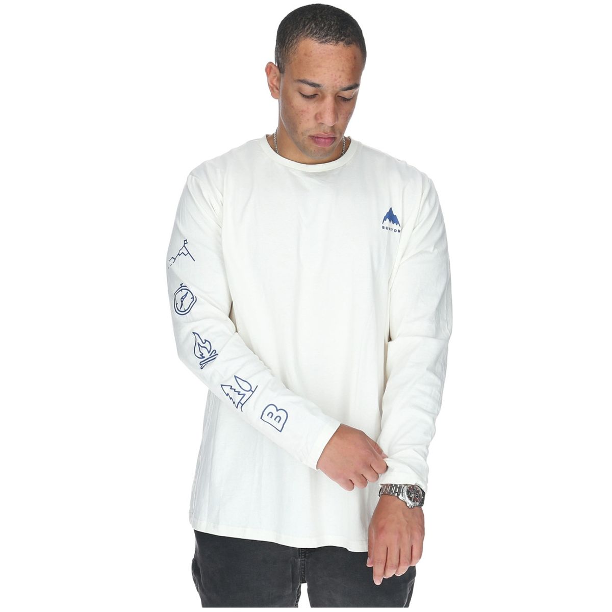 BURTON - Polera M/L Hombre Side Patterns Blanco BURTON