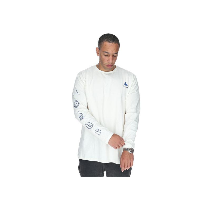 BURTON - Polera M/L Hombre Side Patterns Blanco BURTON
