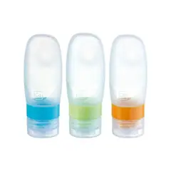 GO TRAVEL - TRIO BOTELLAS PARA VIAJE DE SILICONA