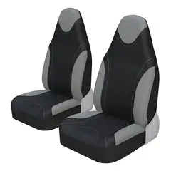 GENERICO - X2 Funda Cubre Asiento Delantero Individual 2pcs Butaca GRIS