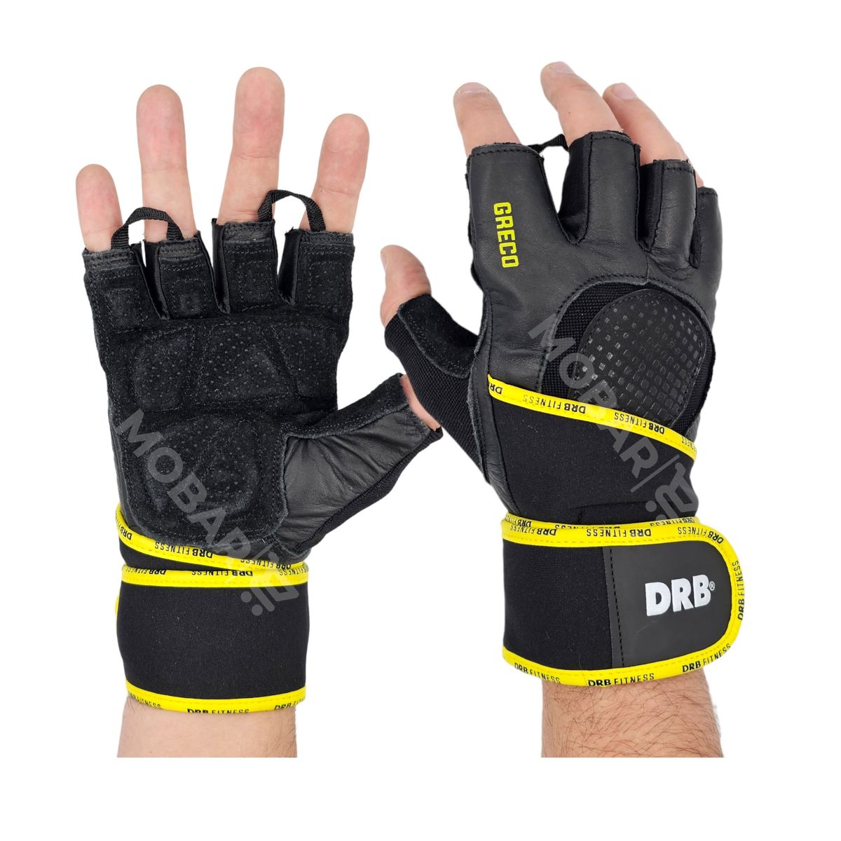 DRB - Guantes Gym Entrenamiento Pesas Gimnasio DRB Greco Cuero S-M-L-XL