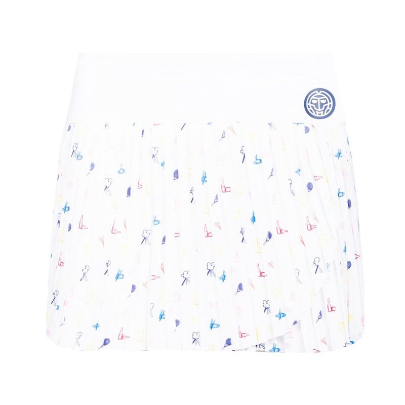 BIDI BADU - Falda Inaya Tech Plissee - White Mixed