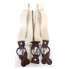 LUCIA CORBATAS - Suspensor hombre elastico color crema doble Luciacorbatas