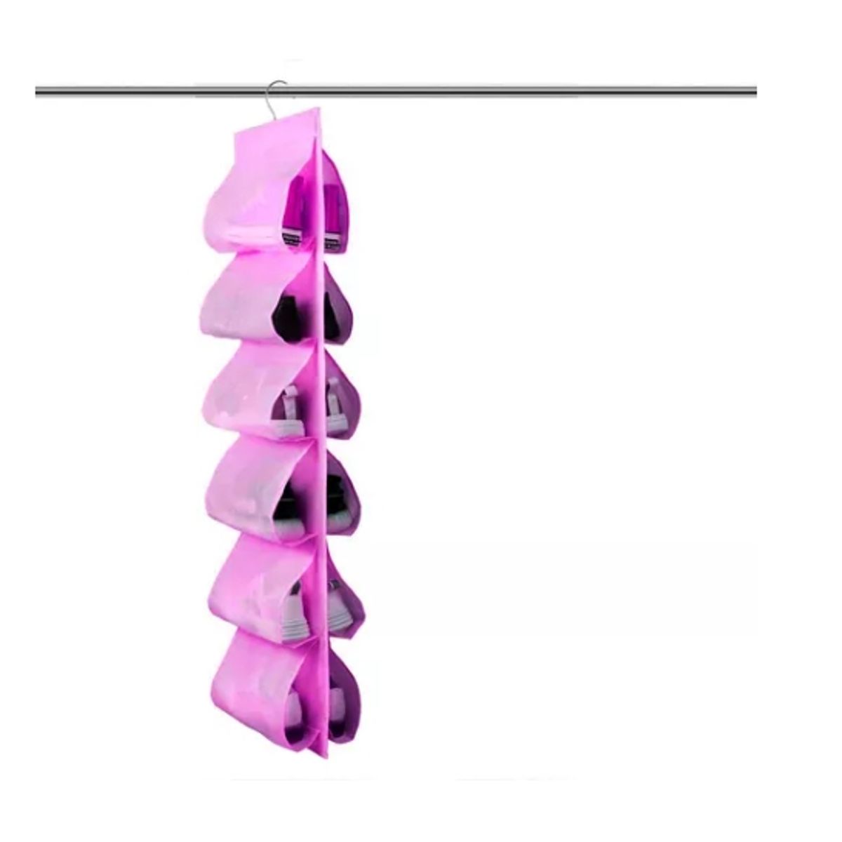 ESHOPANGIE - Organizador De Zapatos Zapatillas 6 Compartimentos Tela Rosado
