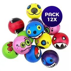 SDFIT - Set 12x - Mini Pelota Anti Stress - Caras Terror