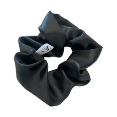 GENERICO - Colet Scrunchie Pelo Mujer Niña Raso Negro Marca Ozato