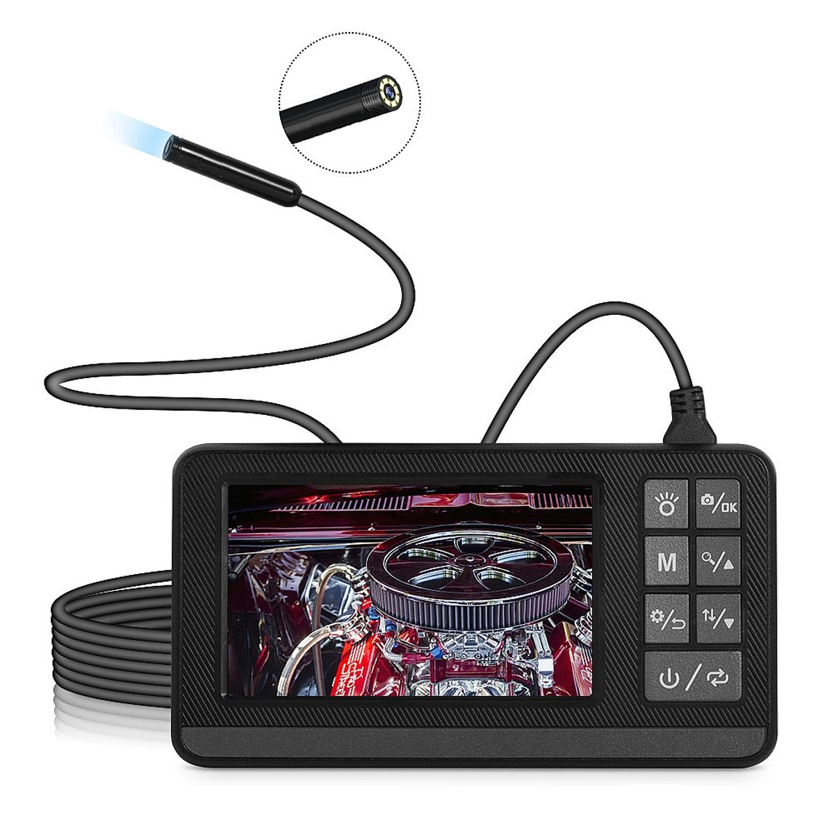 GENERICO - Endoscopio Industrial 1080p 4.3 Pulgadas 5mts