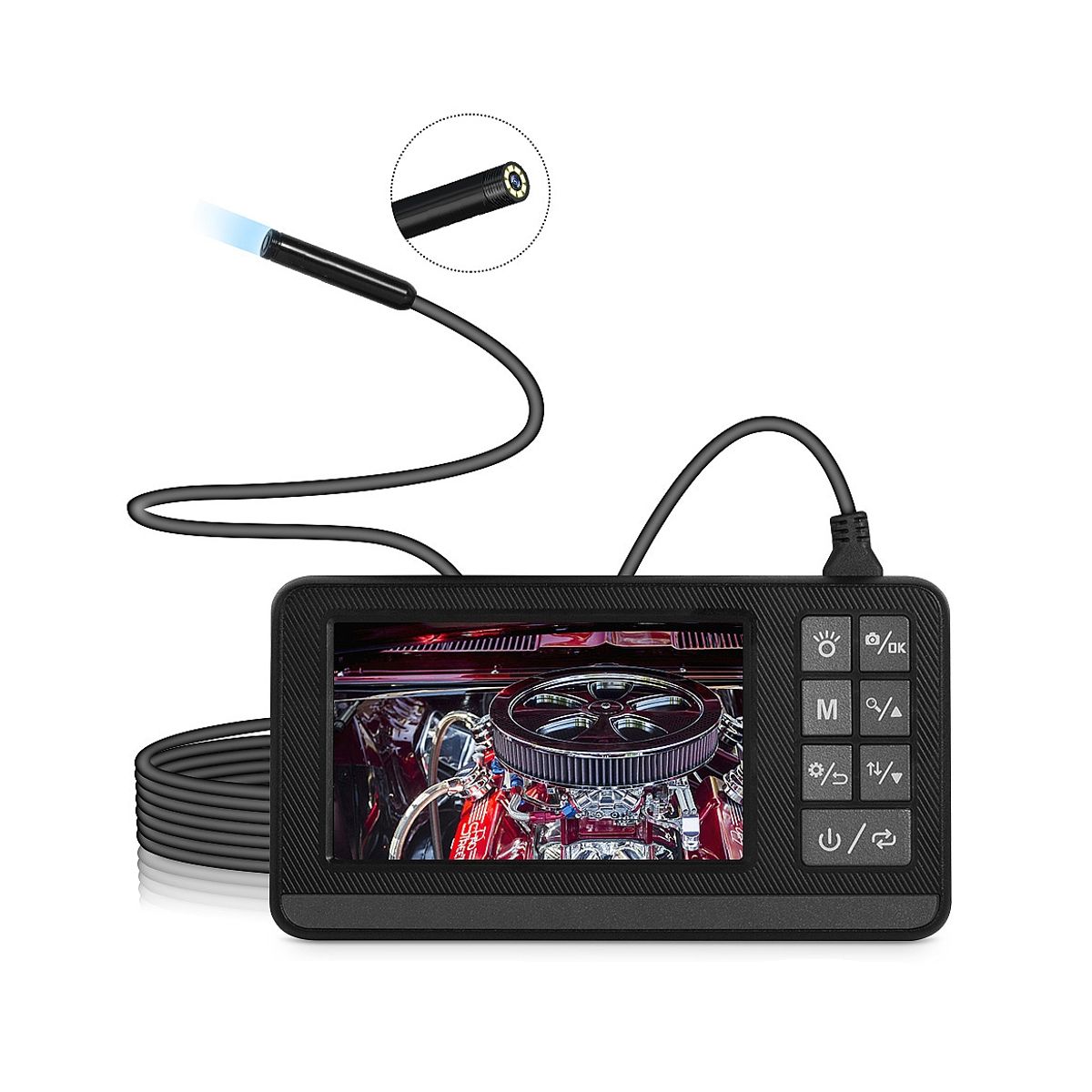 GENERICO - Endoscopio Industrial 1080p 4.3 Pulgadas 5mts