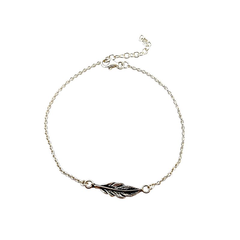 ANDREA COGGIOLA JOYAS - Pulsera Pluma Plata Fina 925