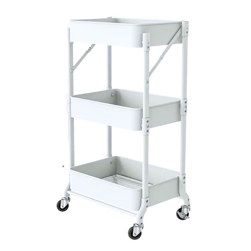 SANTU HOME & DECO - Carro Organizador Plegable Multiuso 3 Niveles Blanco