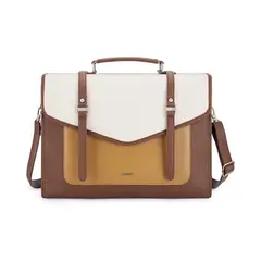 ECOSUSI - - Maletín Vintage Vegano Myosotis para notebook de 15.6"