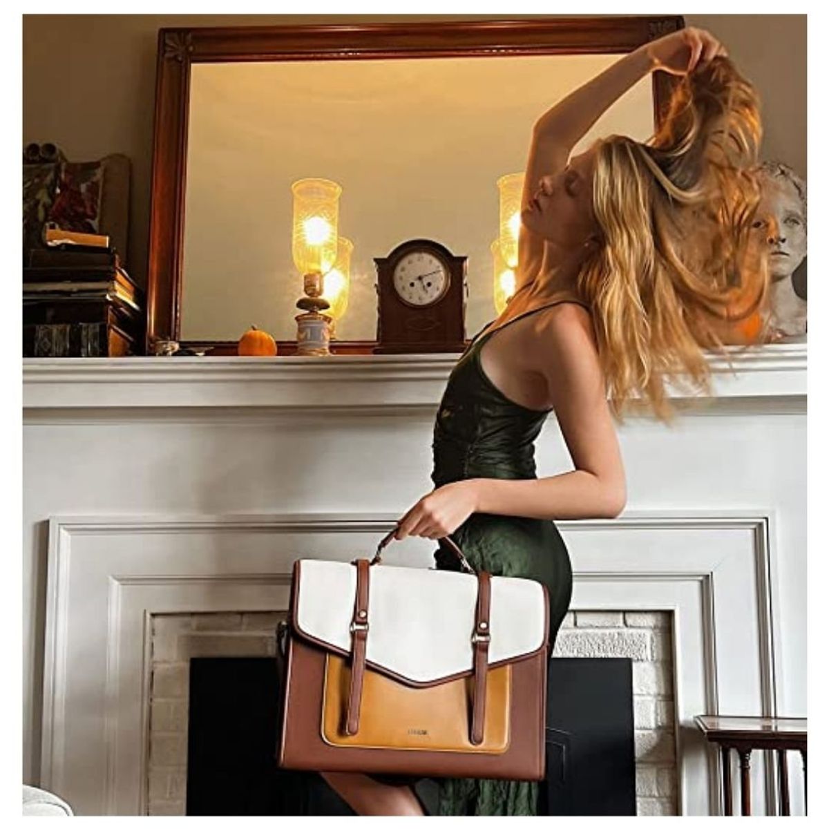 ECOSUSI - Ecosusi - Maletín Vintage Vegano Myosotis para notebook de 15.6"