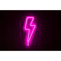GEN - LETRERO ESTILO NEON RAYO GRANDE (ROSADO/USB/19,5x51cm)