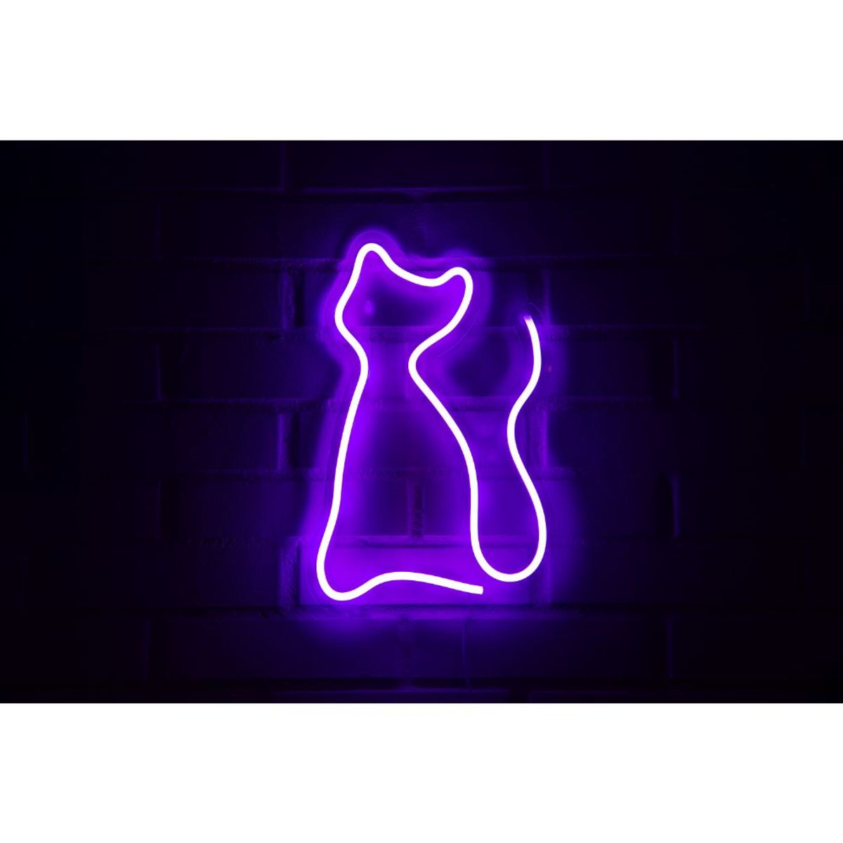 GEN - LETRERO ESTILO NEON GATO  (MORADO/USB/30X47CM)