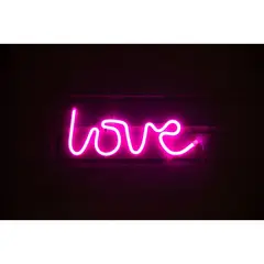 GEN - LETRERO ESTILO NEON LOVE (ROSADO/USB/34X14CM)
