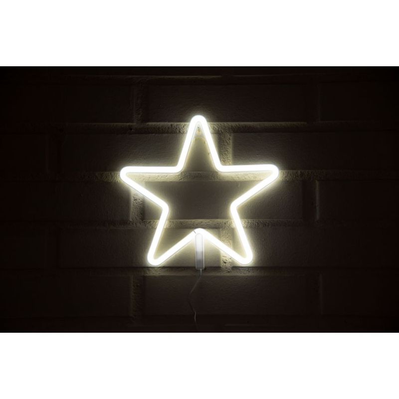 GEN - LETRERO ESTILO NEON ESTRELLA (BLANCO/USB/27,5X26,8CM)