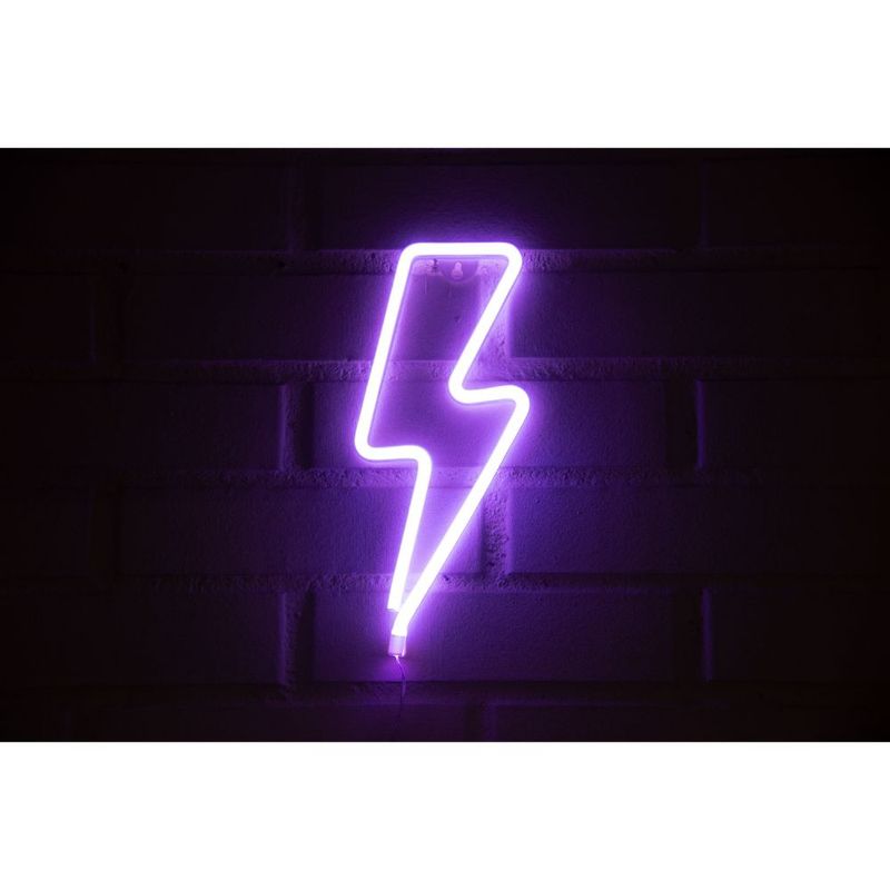 GEN - LETRERO ESTILO NEON RAYO (MORADO/USB/34,5X13CM)