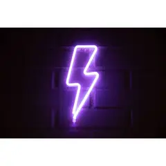 GEN - LETRERO ESTILO NEON RAYO (MORADO/USB/34,5X13CM)