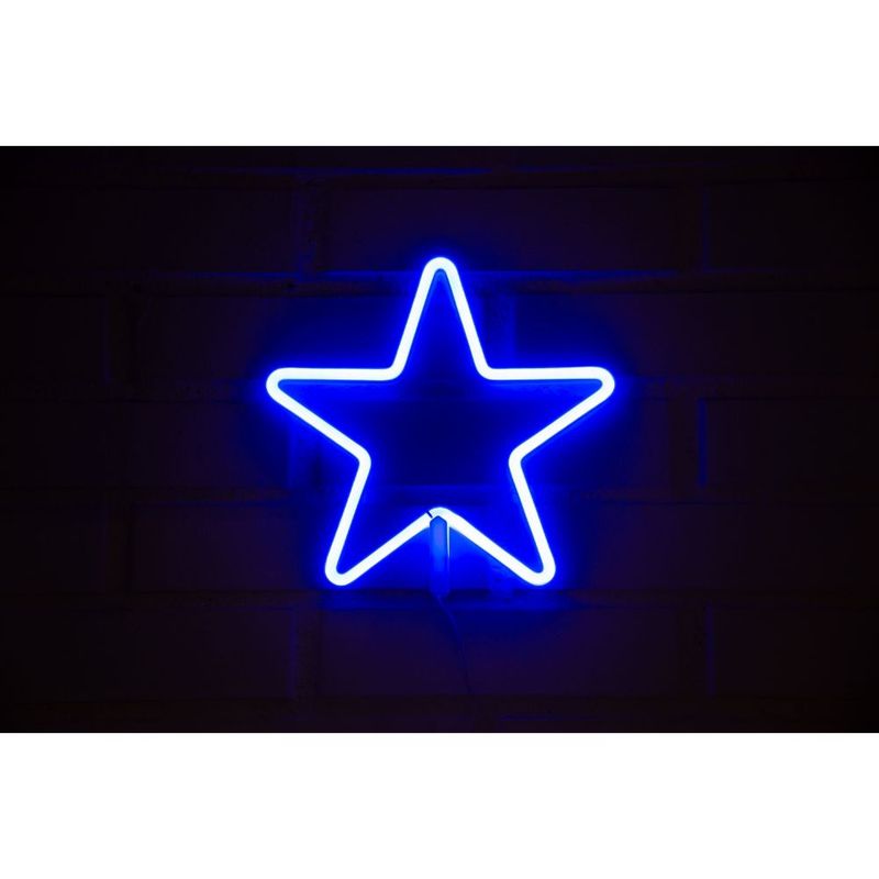 GEN - LETRERO ESTILO NEON ESTRELLA (AZUL/USB/27,5X26,8CM)