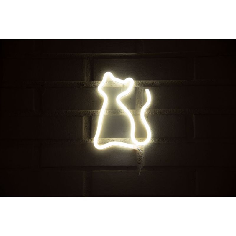 GEN - LETRERO ESTILO NEON GATO (BLANCO/USB/17X23,5CM)