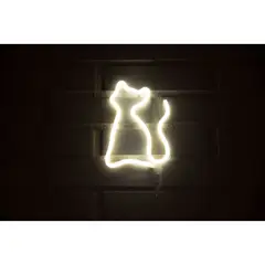 GEN - LETRERO ESTILO NEON GATO (BLANCO/USB/17X23,5CM)