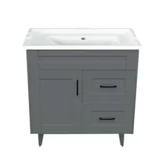 DOMSA - Kit Mueble Vanitorio Deluxe 80SK Gris F 80x47x80cm…