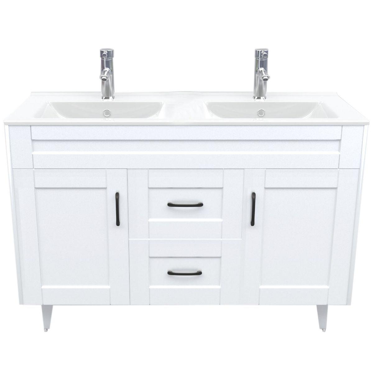 DOMSA - Kit Mueble Vanitorio Doble Deluxe Domsa 120SK Blanco PD 120x47x80cm…