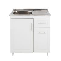 Kit Mueble Lavaplatos Derecho PVC-PD-80 Blanco 80x50x90cm…