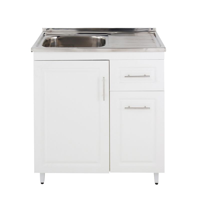 DOMSA - Kit Mueble Lavaplatos Domsa Derecho PVC-PD-80 Blanco 80x50x90cm