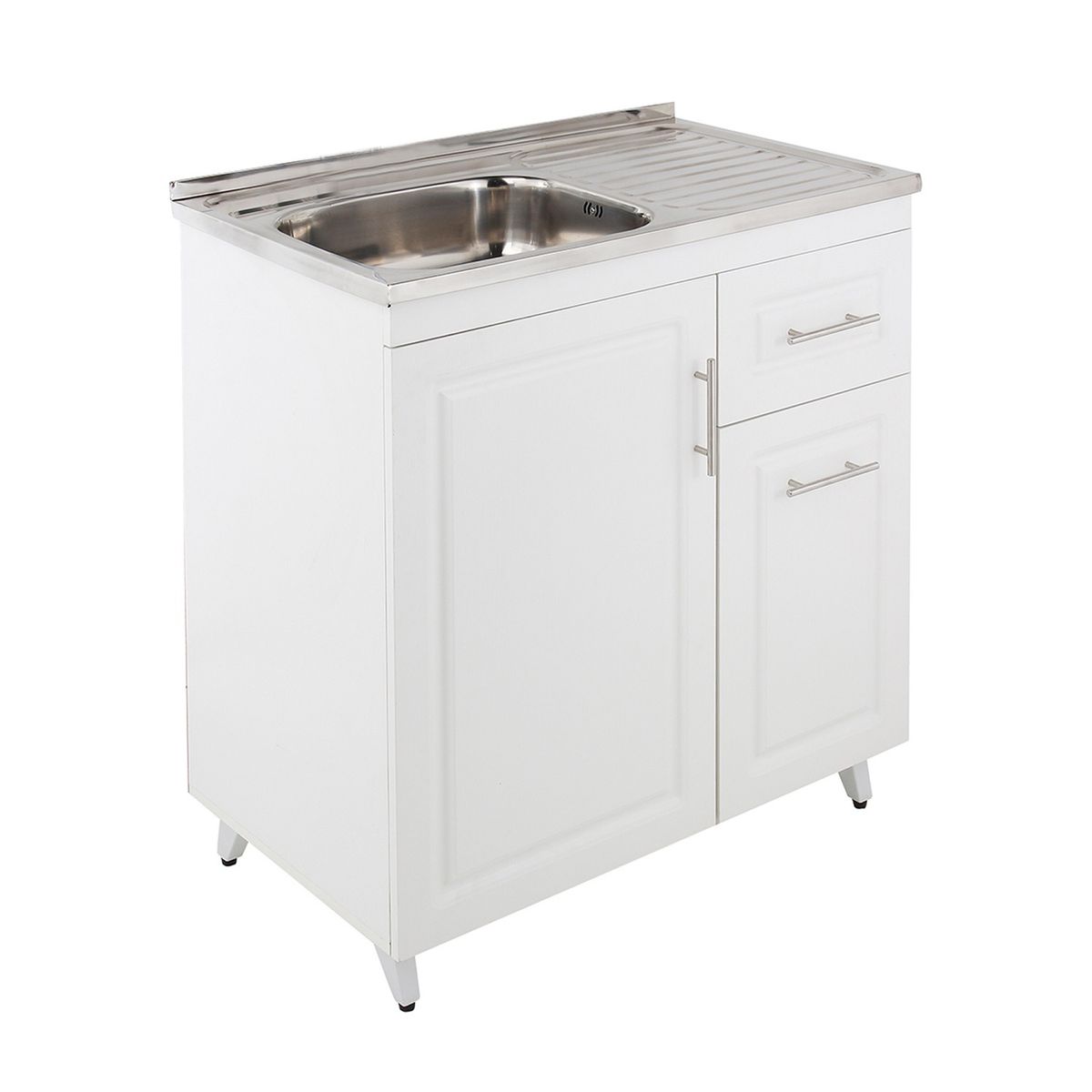 DOMSA - Kit Mueble Lavaplatos Domsa Derecho PVC-PD-80 Blanco 80x50x90cm…