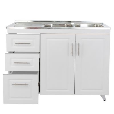 Imagen 2 del producto Kit Mueble Lavaplatos Izquierdo PVC-PI-120 Blanco 120x50x90cm…