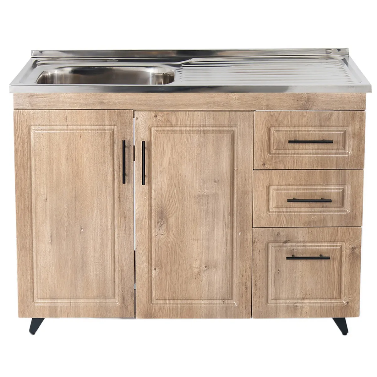 DOMSA - Kit Mueble Lavaplatos Domsa Derecho PVC100WD Nogal 100x50x90cm…